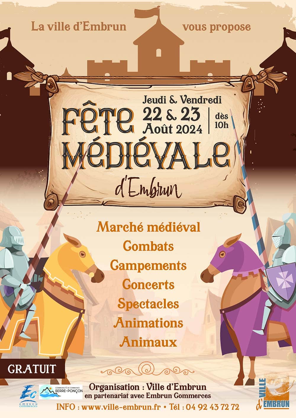 1 affiche Fête Médiévale Embrun 2024 05